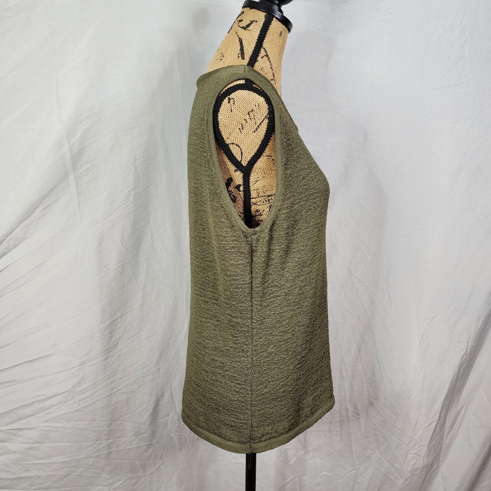 Vintage UNIFORM John Paul Richard Size XL Olive Sleeveless Palm Tree Sweater EUC - Picture 3 of 11